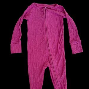 Little Sleepies 6-12m Ribbed Rosette (Pink) Zippy